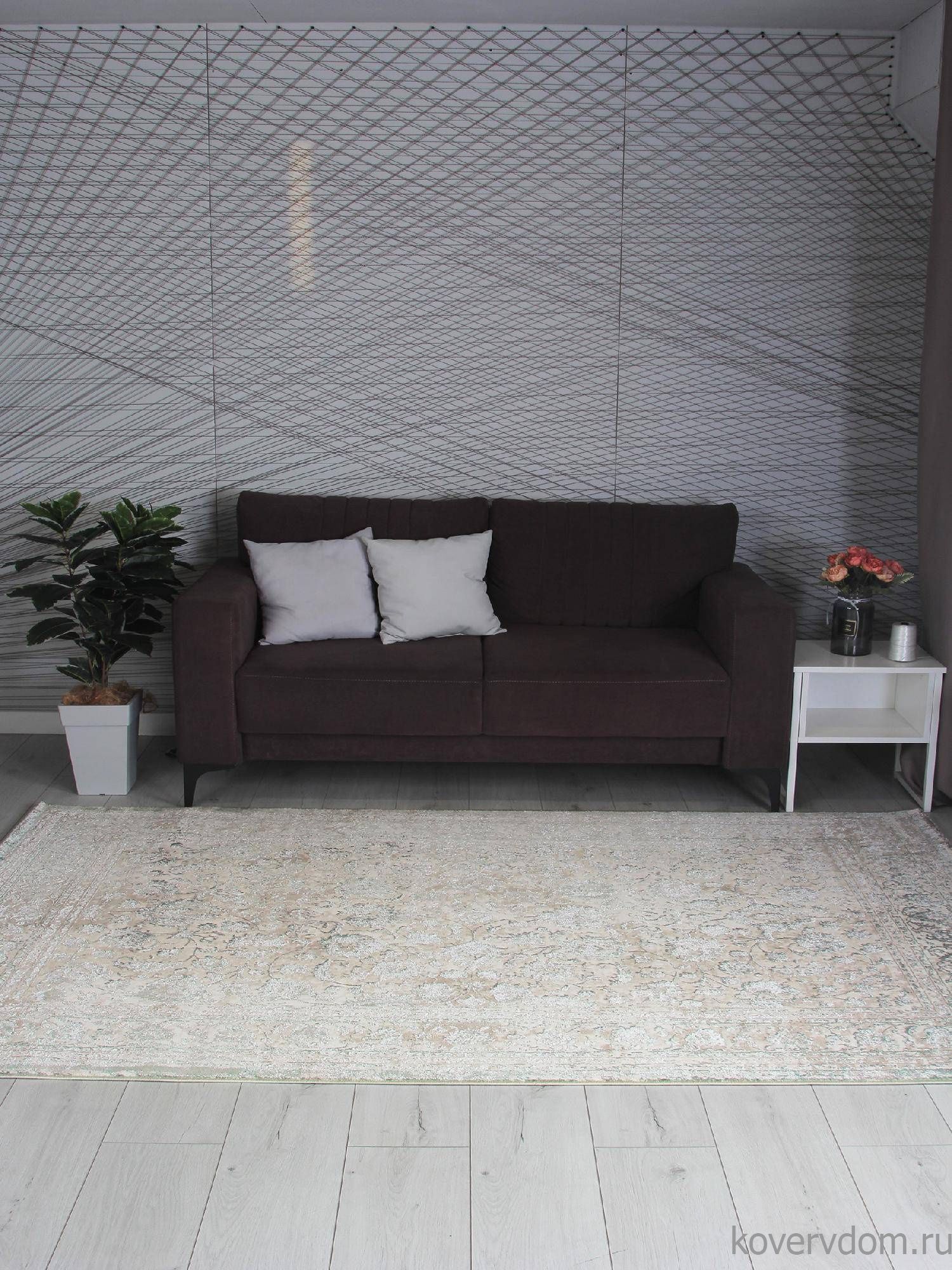 Ковер LILY 8504A S.WHITE / P.GREEN