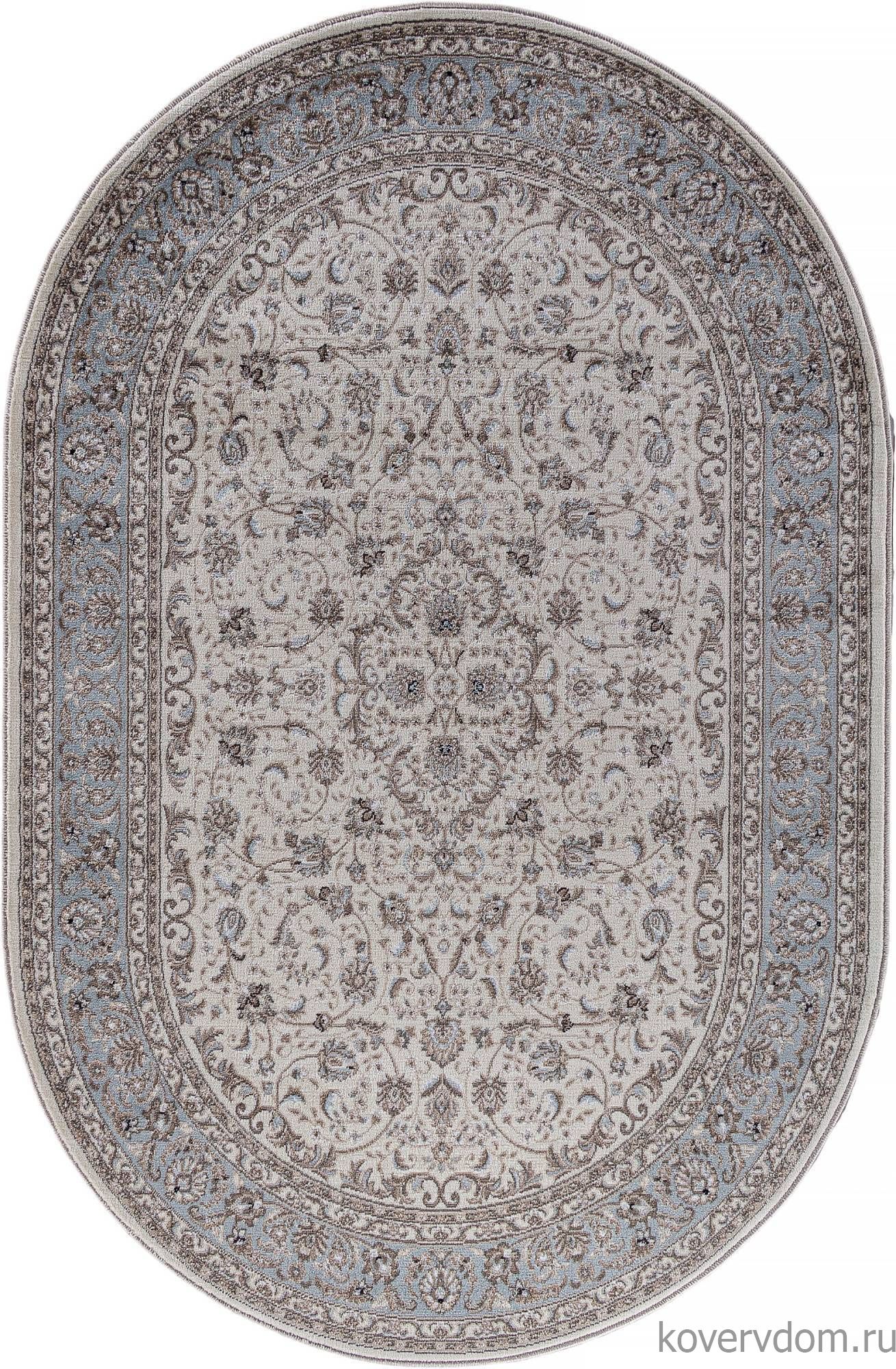 Ковер VALENCIA DELUXE F014 CREAM-L.BLUE Овал