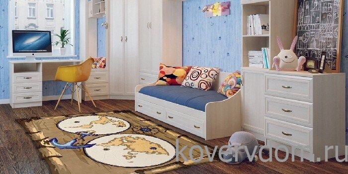 Детский ковер МОРСКОЙ КАРТА МИРА ПИРАТОВ