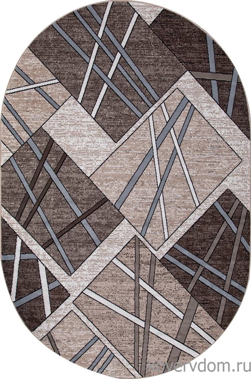 Ковер SIERRA D487 BEIGE-BROWN 2 Овал