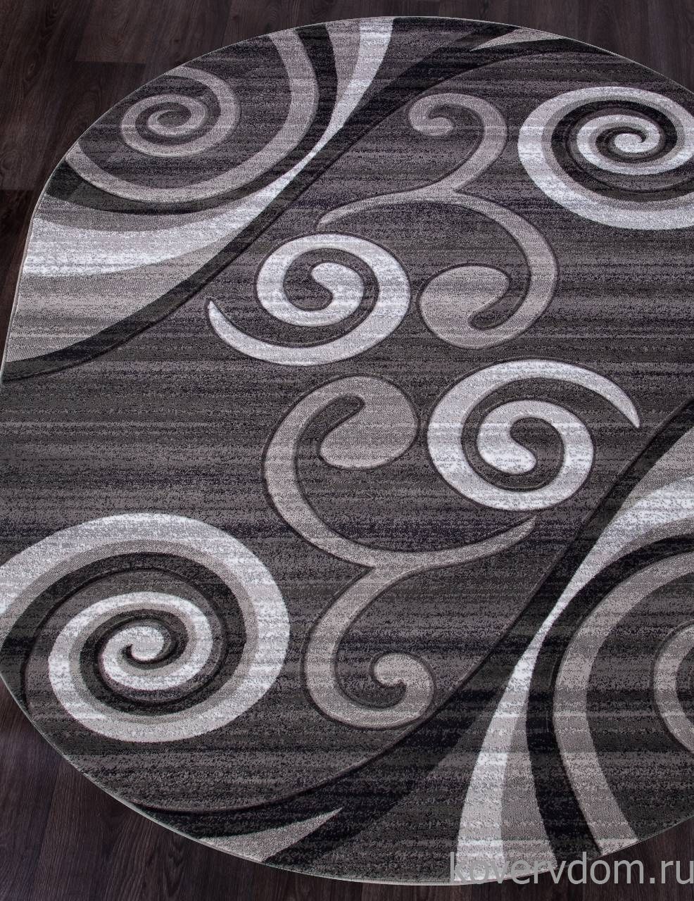 Ковер MEGA CARVING d263 GRAY Овал
