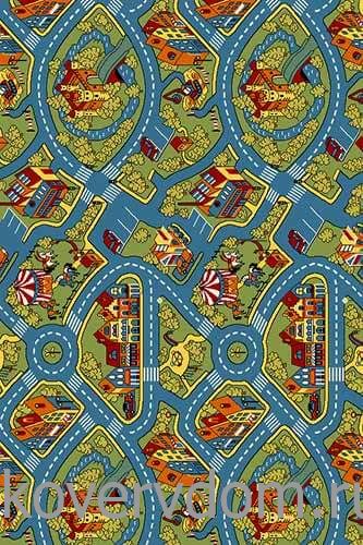 Детский ковер Городок с дорогами Кристэл С025 green Детский ковер Городок с дорогами Кристэл С025 green